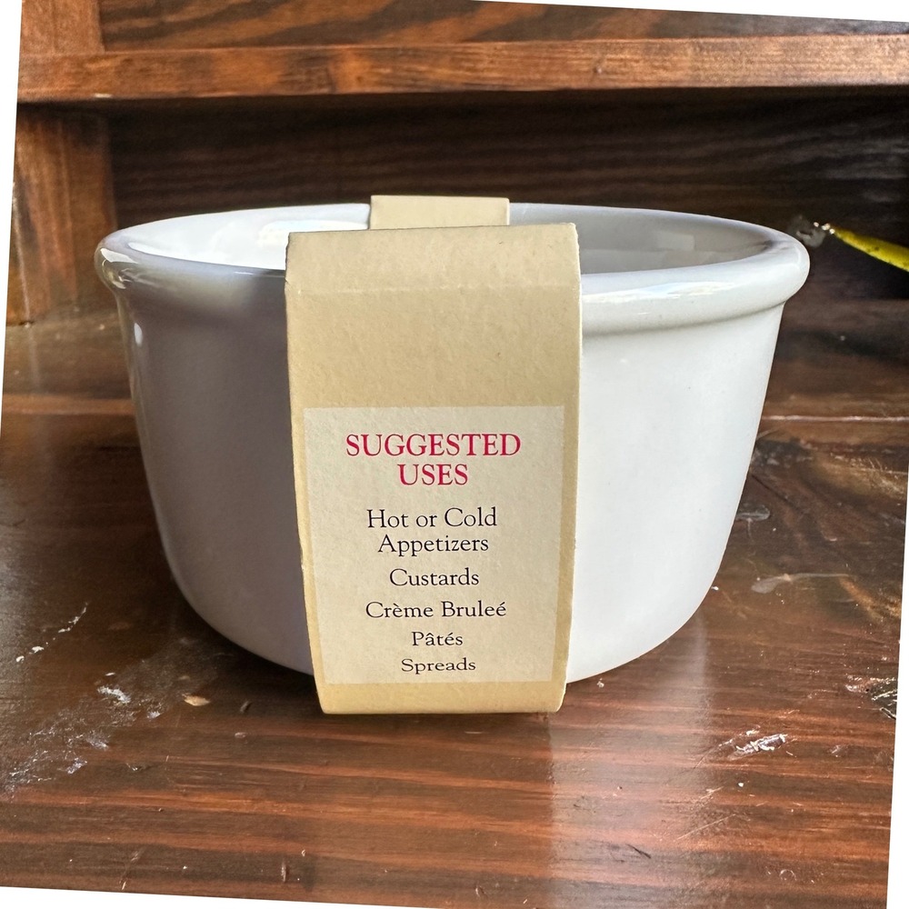 NWT Chantal 1998 White Ceramic Ramekin Souffle Baking Dish 4.5 Inch‎ 1.5 Cup